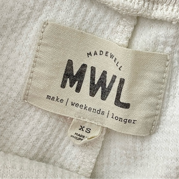 Madewell Sweatpants XS Textured Waffle Straight Drawstring Pull On Lounge Comfy - Picture 9 of 10